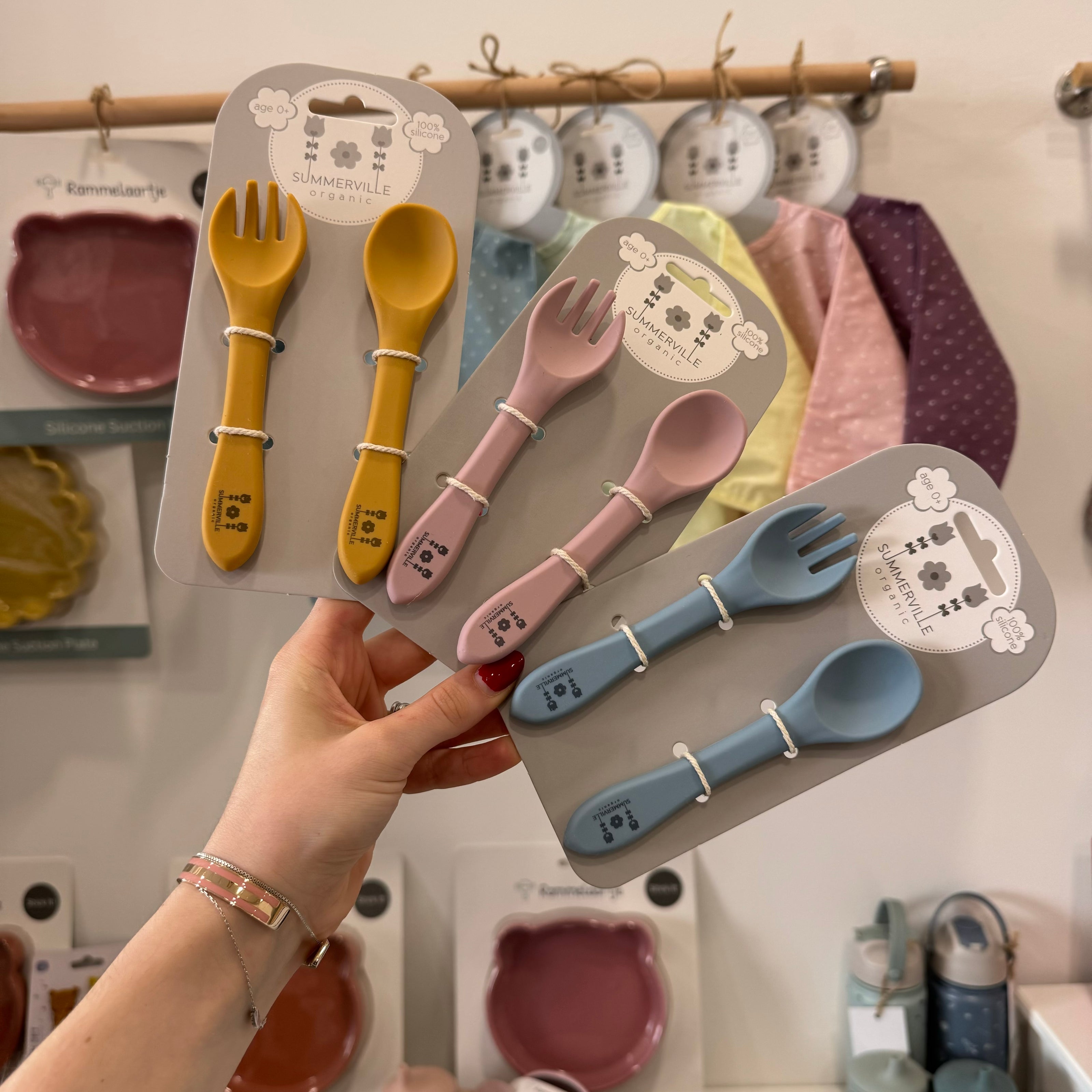 Cucchiaio e forchetta in silicone