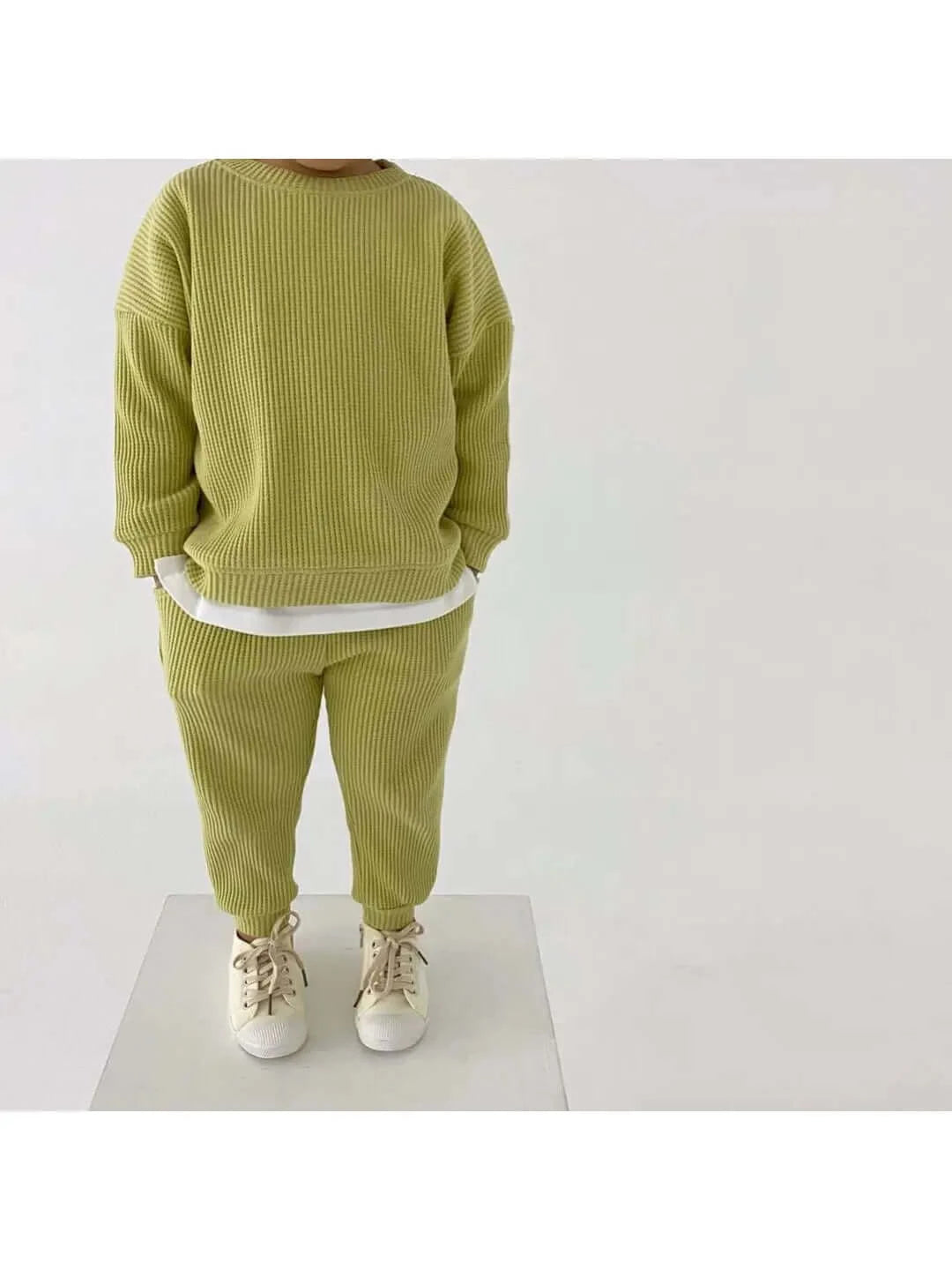 Set Felpa e Pantalone in Waffle di cotone - Hebi