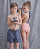 Rayon and drawstring children's swimsuit