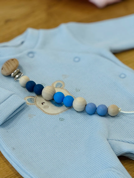 Clip ciuccio in legno e silicone