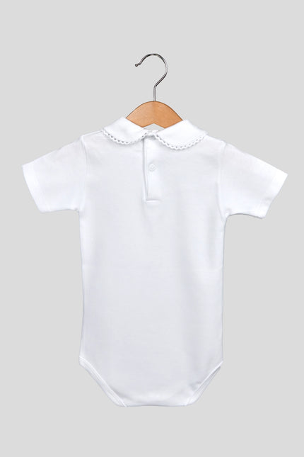 Body con colletto a manica corta in cotone