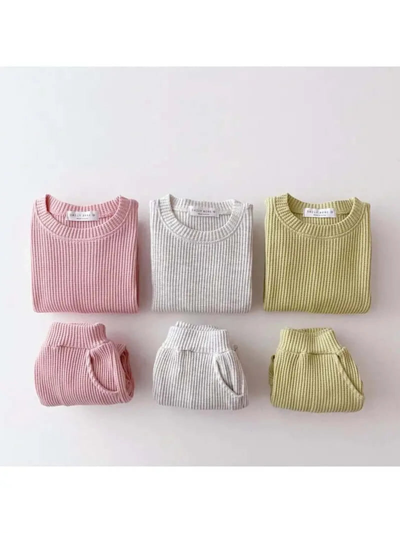 Set Felpa e Pantalone in Waffle di cotone - Hebi